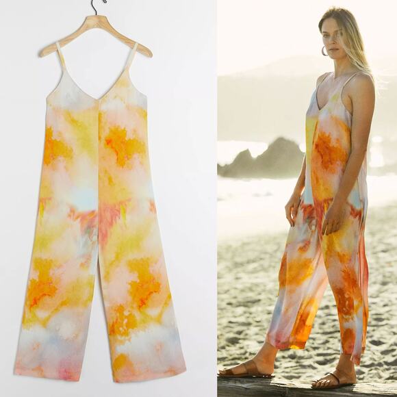 Anthropologie X Blank London BL-NK Sonrisa Tie Dyed Jumpsuit in Multi Size L - Picture 2 of 10